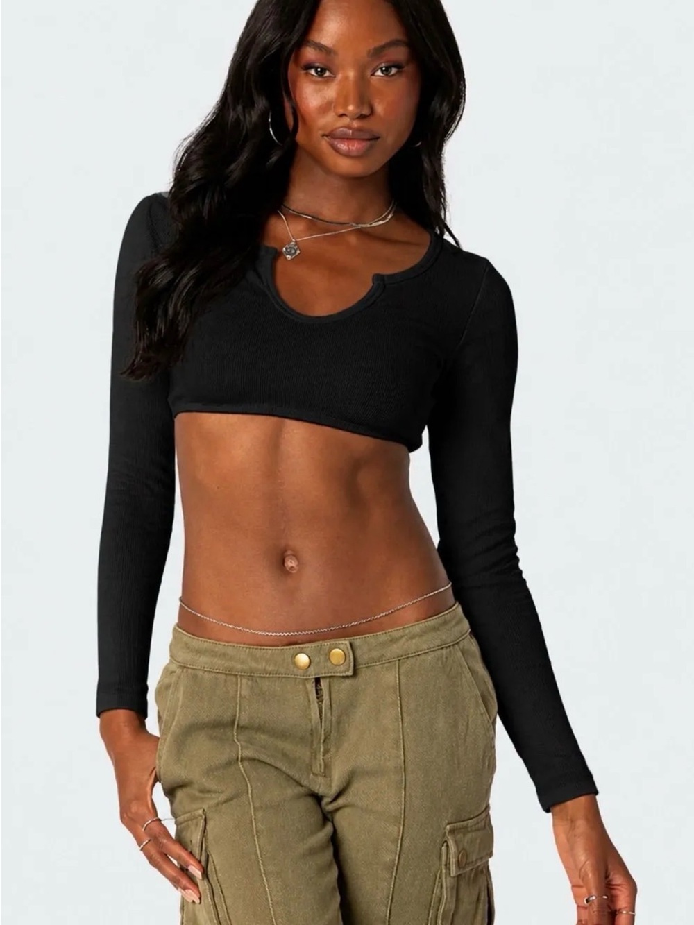 Edikted Romance Ribbed Crop Top